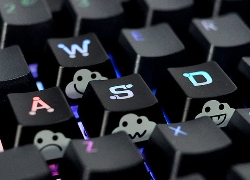 TS Keycap Replacement WASD Arrow Keycaps UV Coating Backlit Double Shot Cute Keycap OEM Profile for All MX Gaming Mechanical Keyboard (4 Keys Arrow) - Image 2